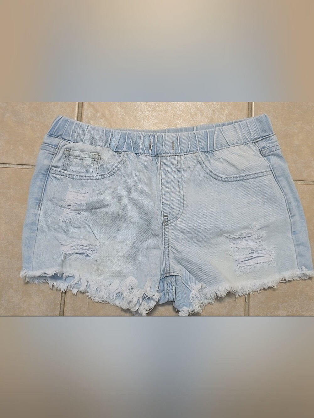 YMI Light Blue Distressed Denim Shorts